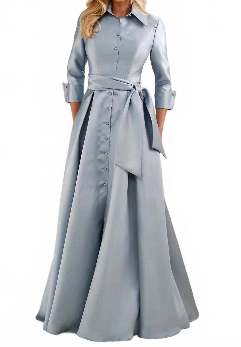 NEW MONTAGE BY MON CHERI front button a-line dress in french blue
